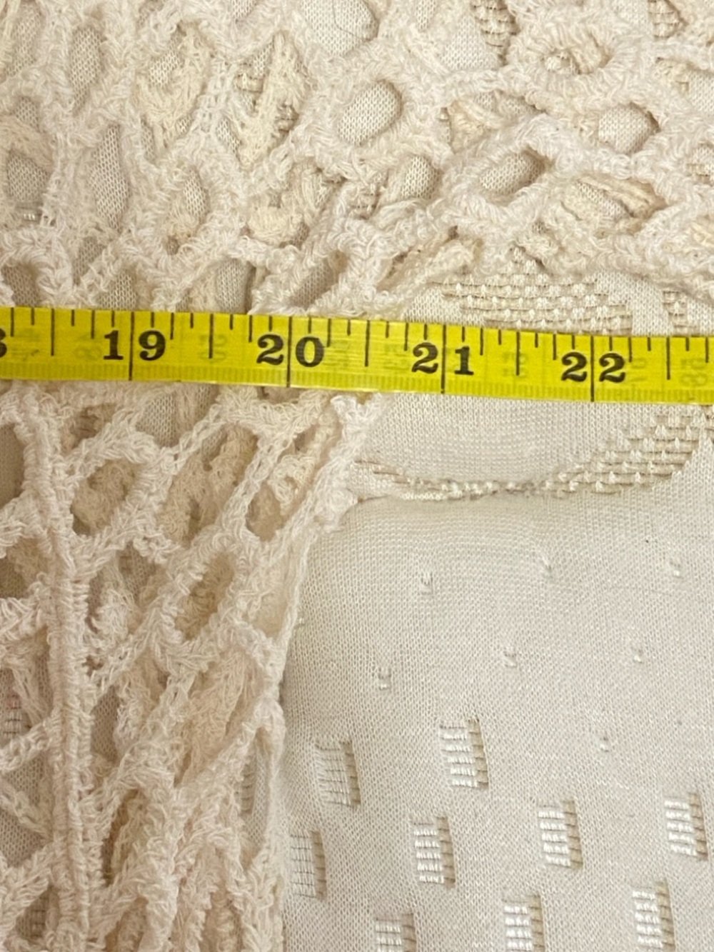 Rebellion Again Crochet Lace Cardigan Ivory Open Knit Top Medium Festival Boho - Picture 6 of 9